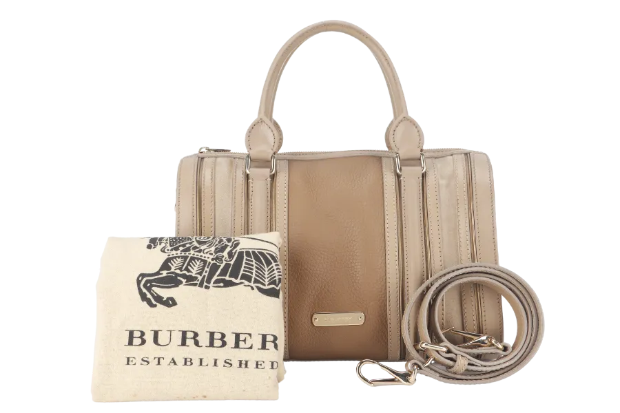 BURBERRY ALCHESTER BOWLING BAG DARK CAPER WITH STRAP WITH DUST COVER