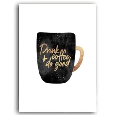 But First Coffee Colorful Cups Coffee Wall Art