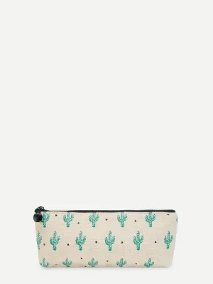 Cactus Print Pencil Case