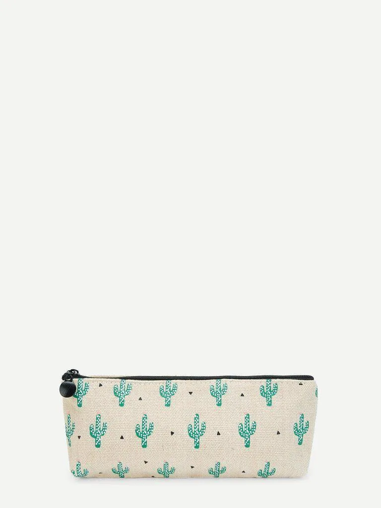 Cactus Print Pencil Case