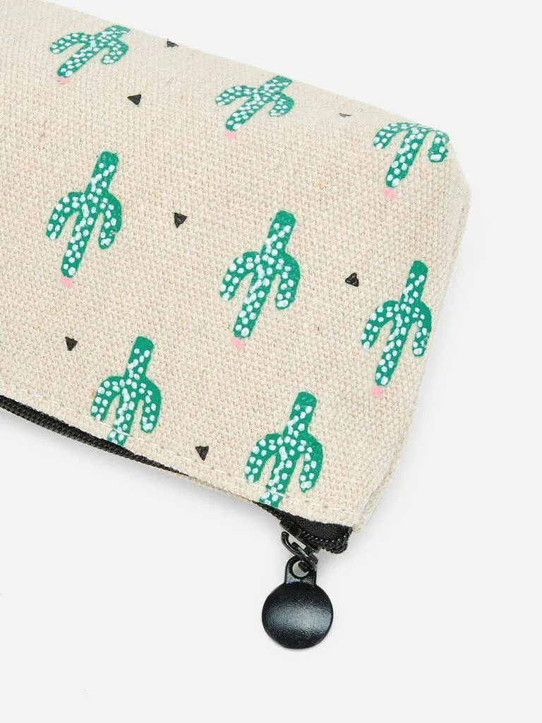 Cactus Print Pencil Case