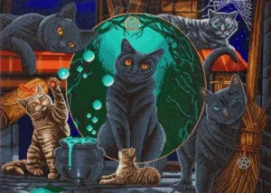 CAK-A105XL: "Magical Cats Montage" Crystal Art Kit 90 x 65cm (XXL)