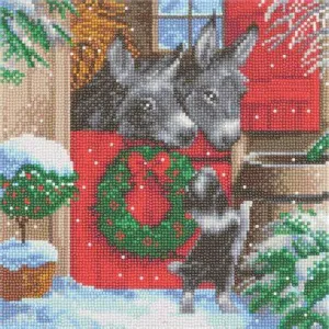 CAK-A29M: "Yuletide Stable" 30x30cm Crystal Art Kit