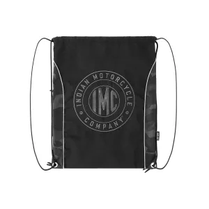 Camo Drawstring Bag, Black