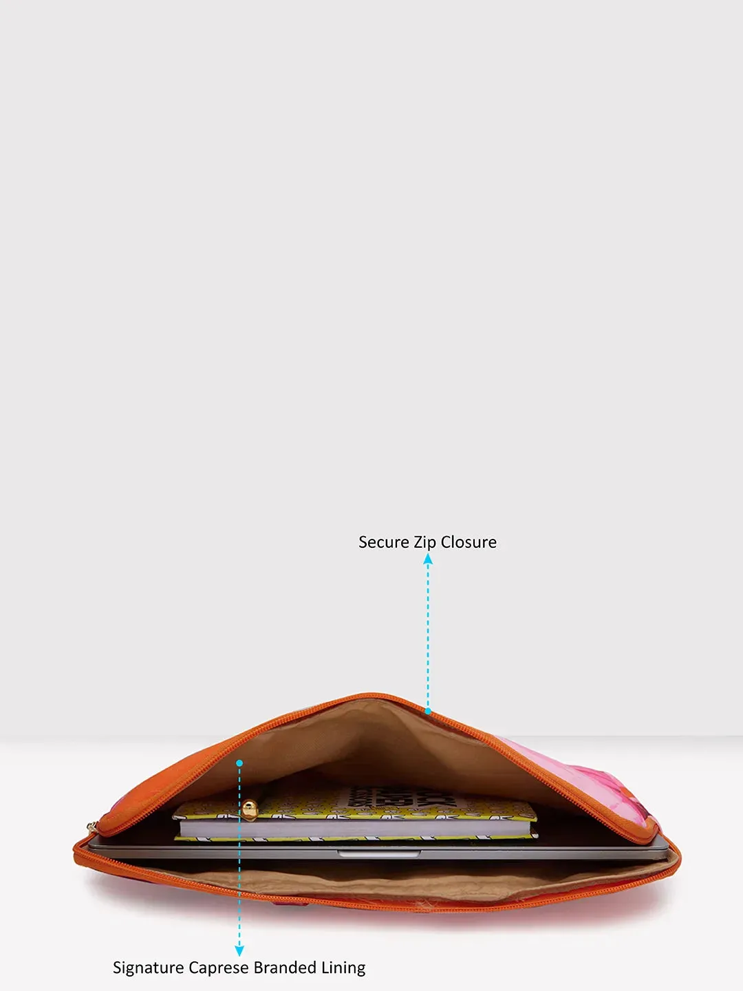 Caprese Ivy Large Orange Laptop Sleeve Bag