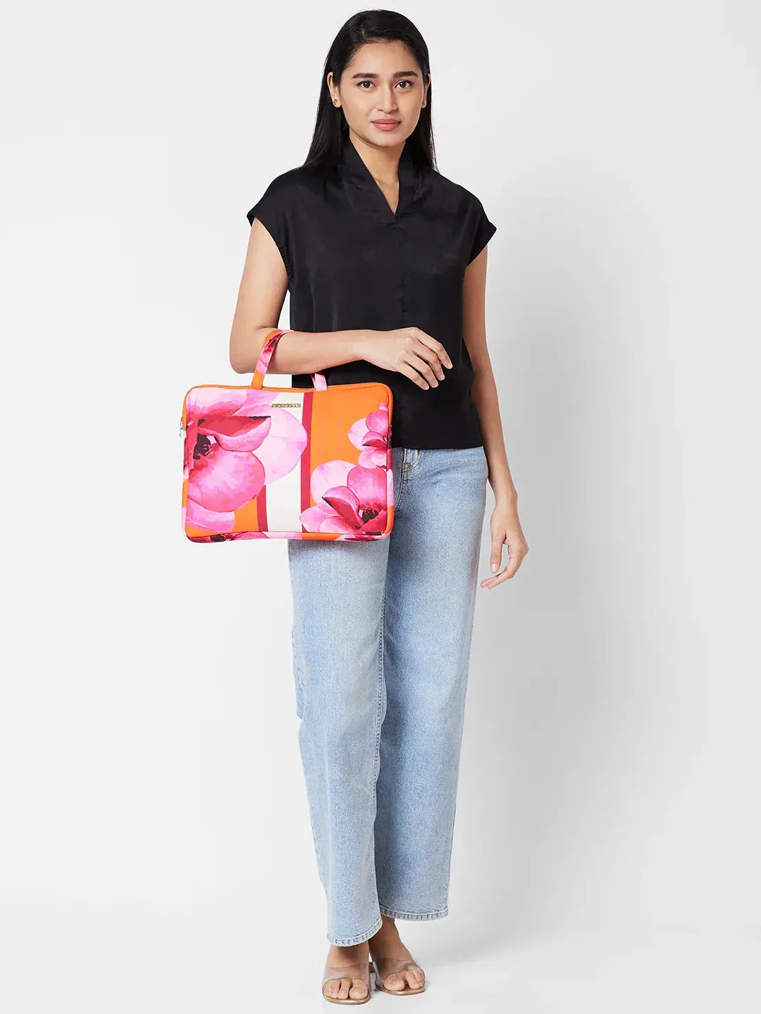 Caprese Ivy Large Orange Laptop Sleeve Bag