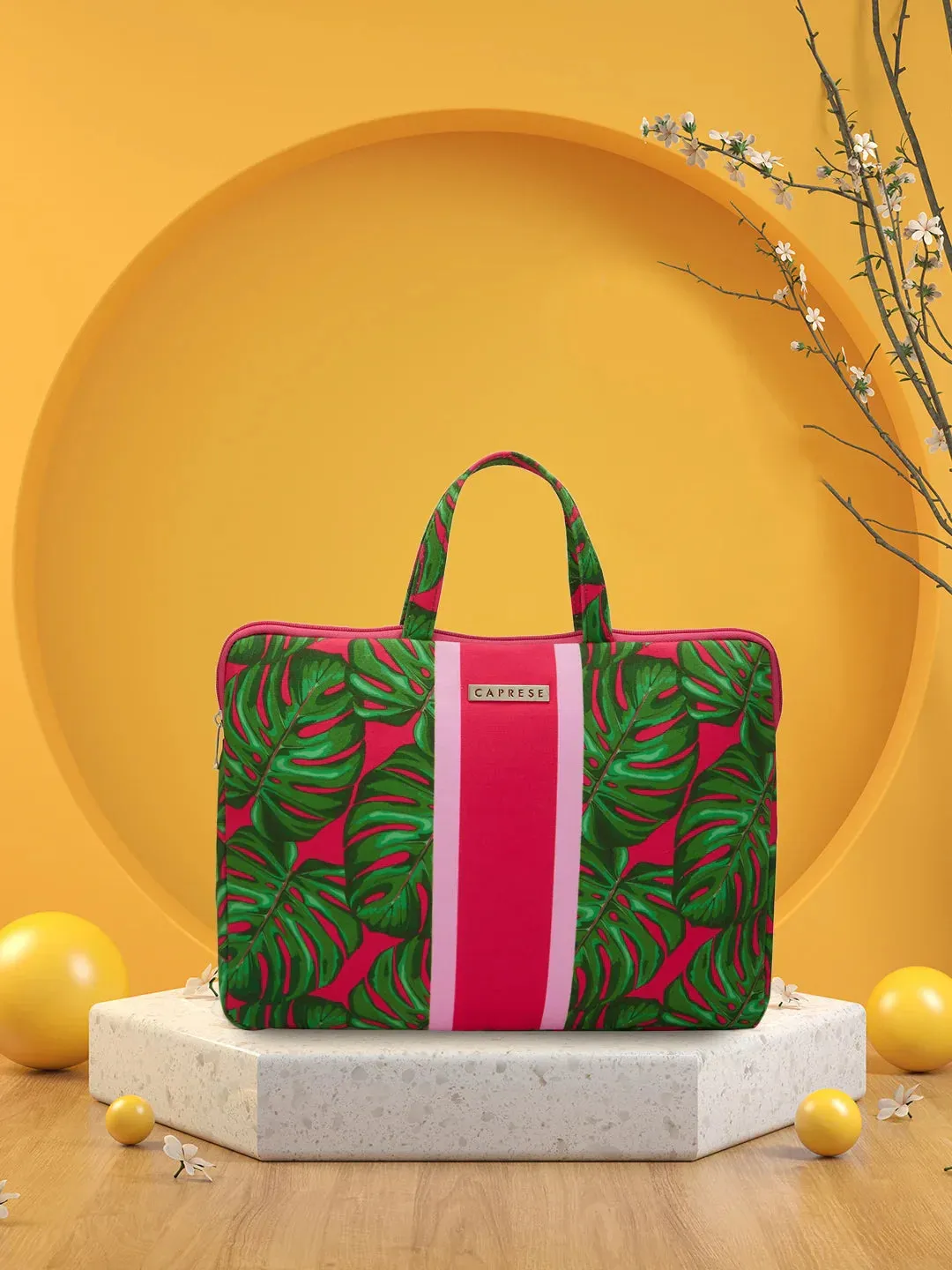Caprese Tulip Large Green Laptop Sleeve Bag