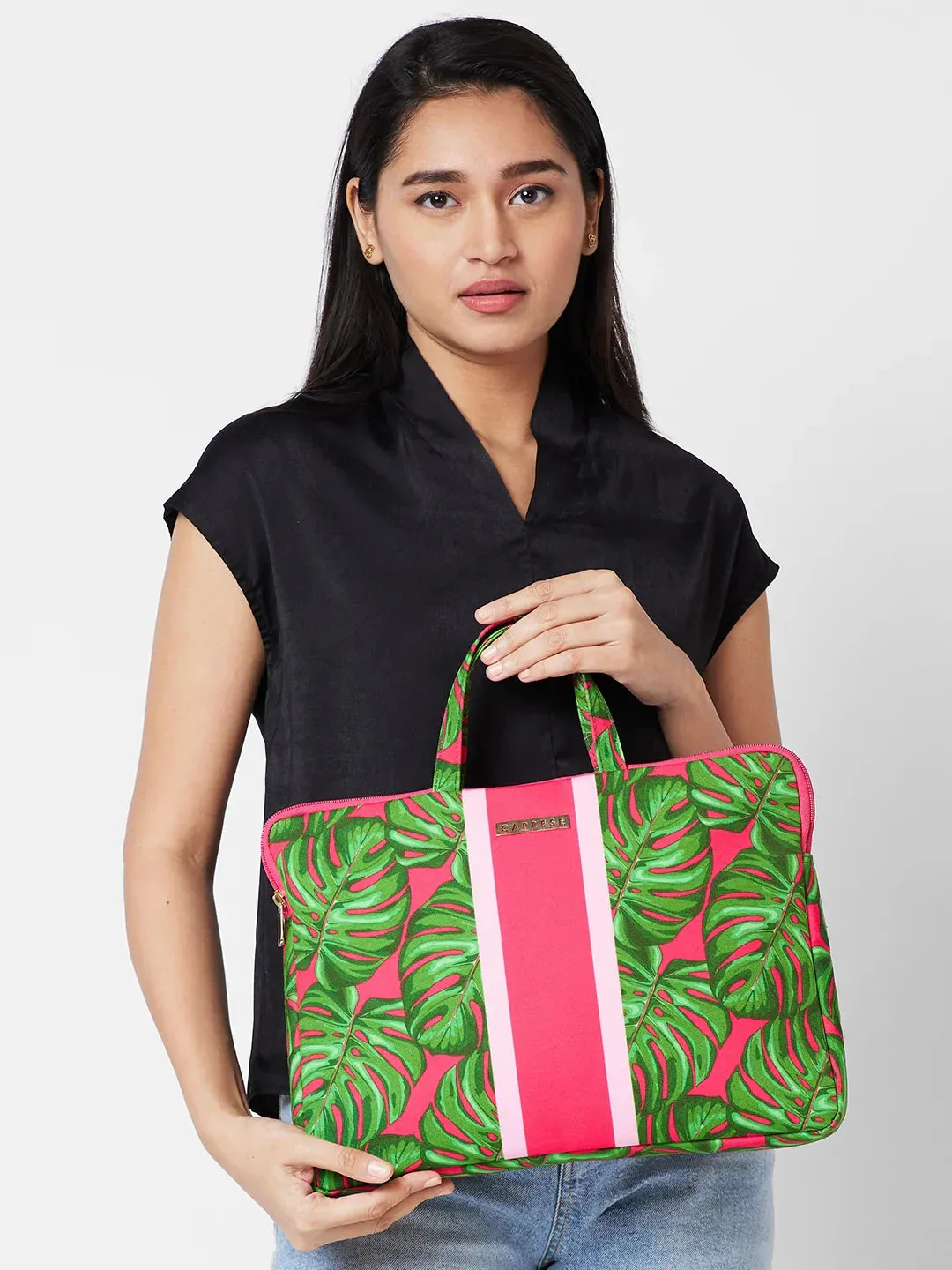 Caprese Tulip Large Green Laptop Sleeve Bag