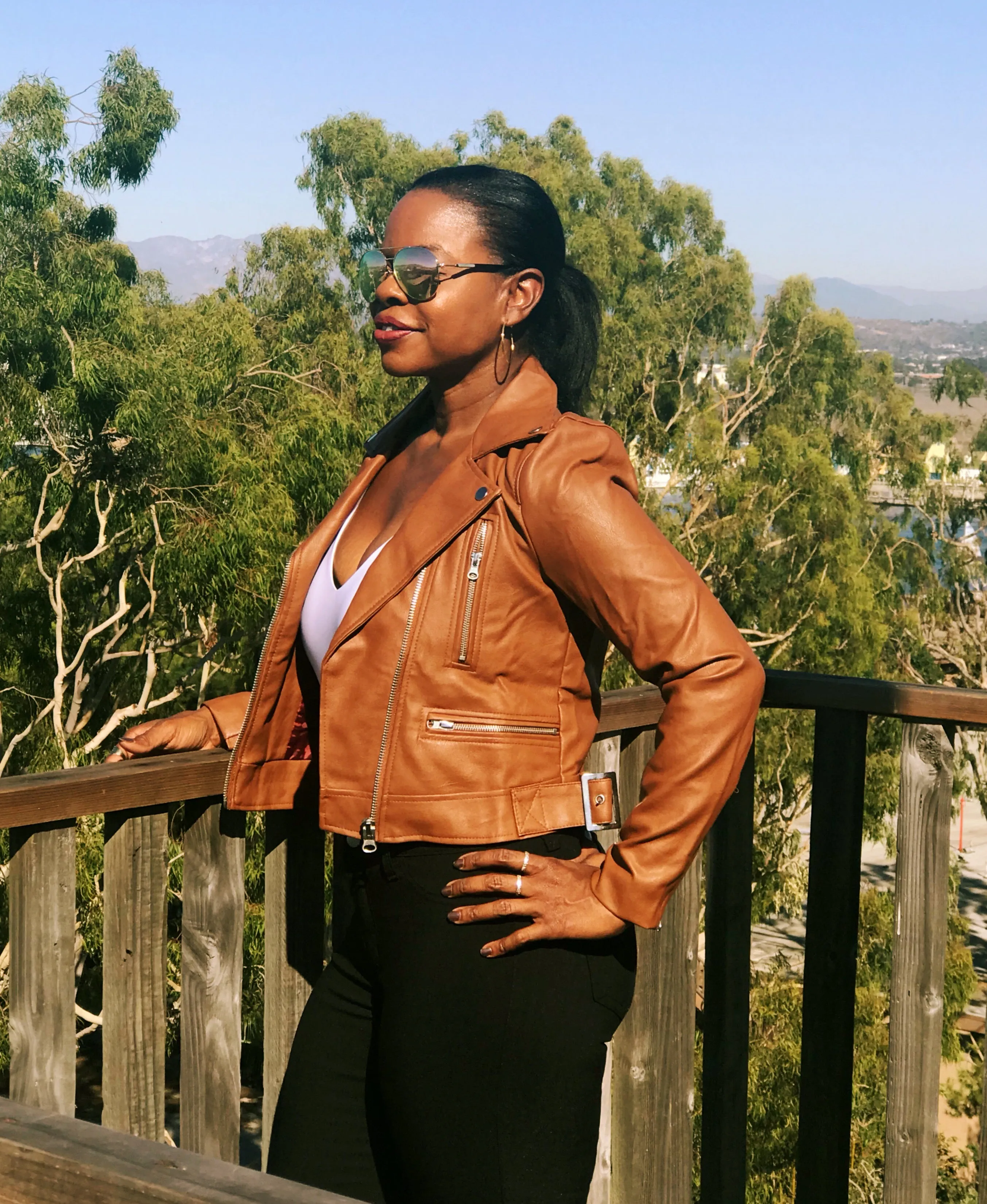 Caramel Moto Faux Leather Jacket