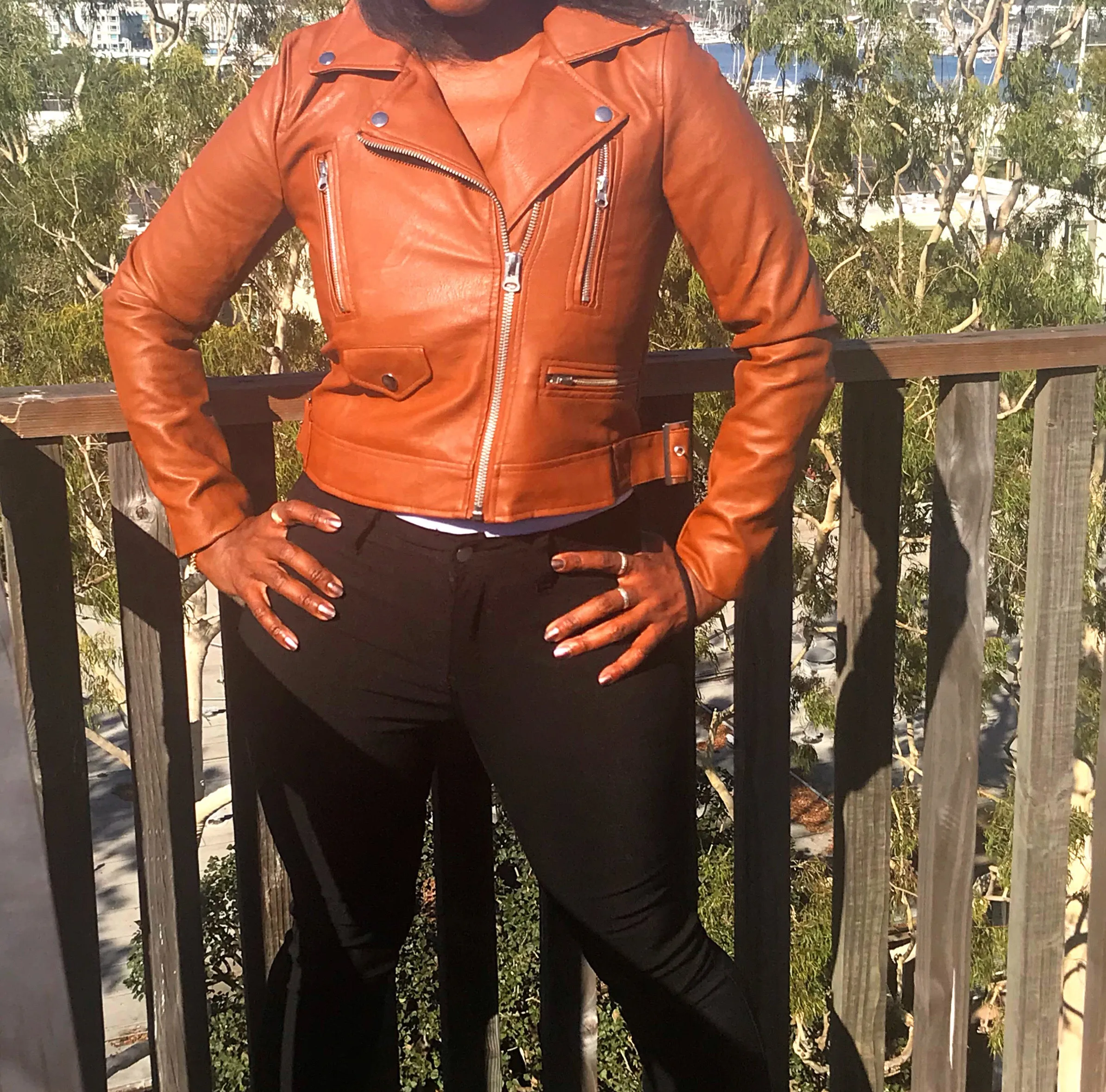 Caramel Moto Faux Leather Jacket