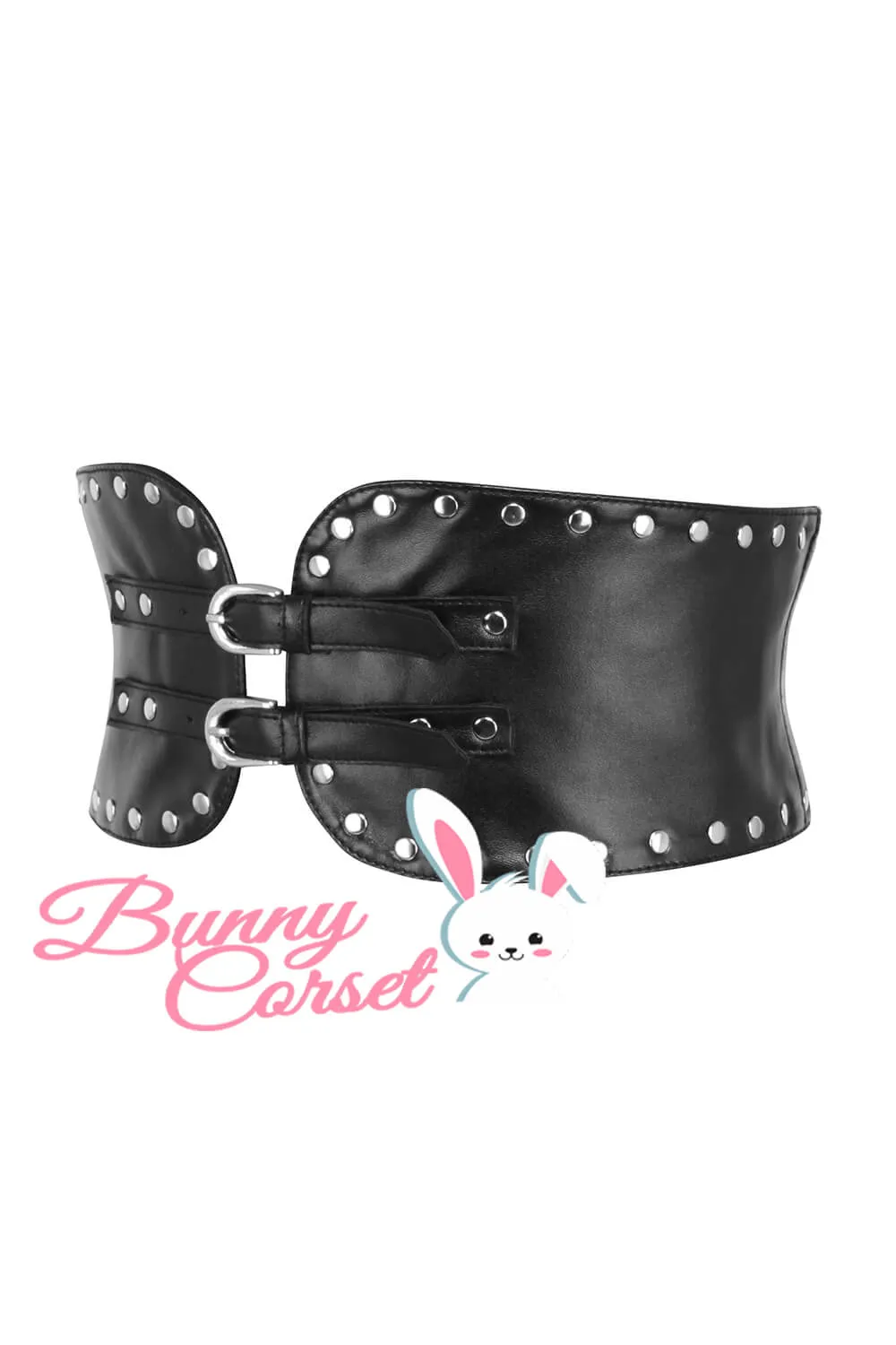 Carsie Black Faux Leather Corset Belt