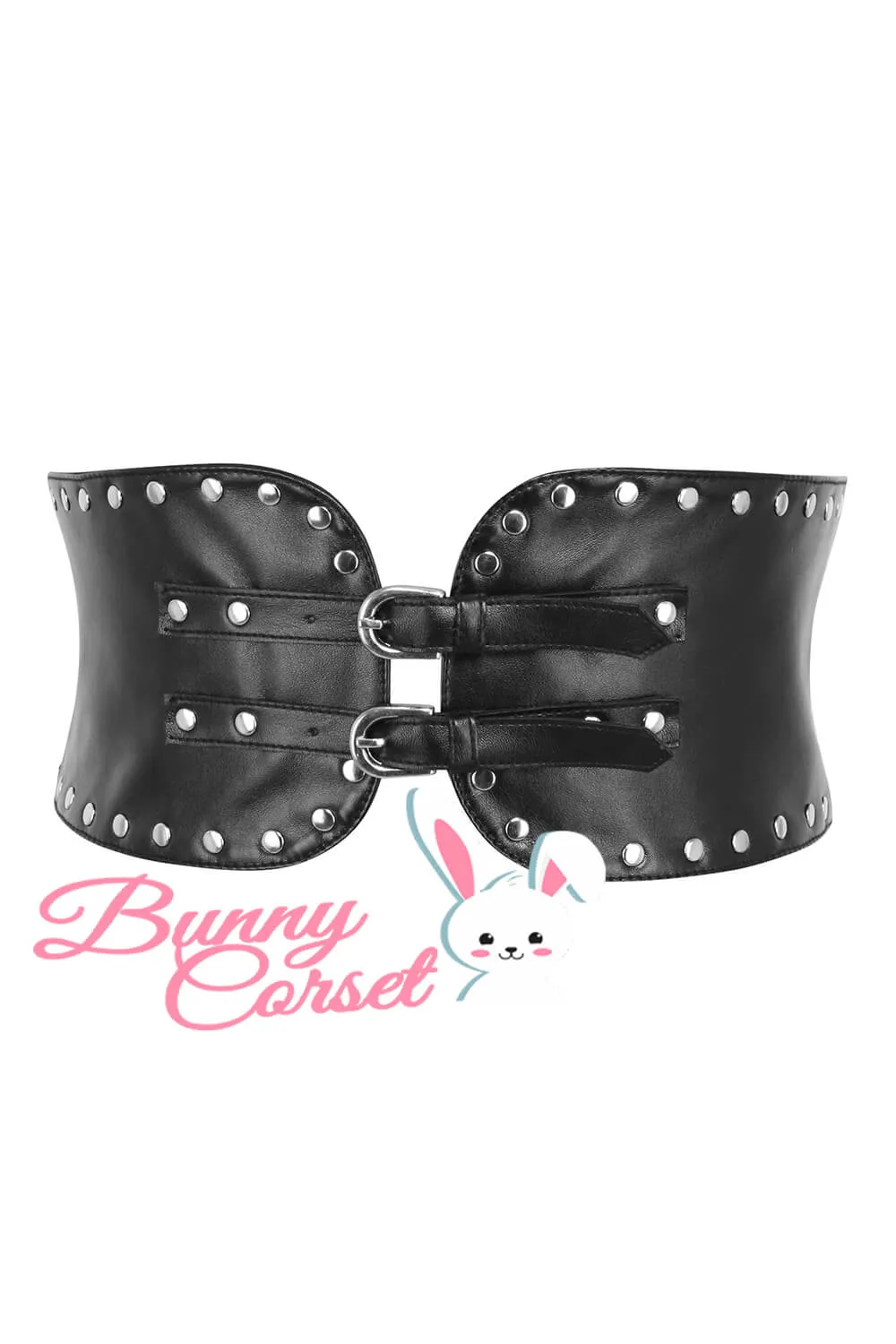 Carsie Black Faux Leather Corset Belt