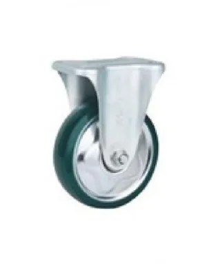 Castor Wheel Green PU Rigid 100mm