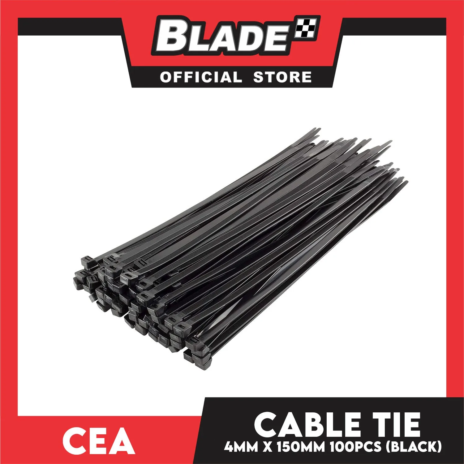 Cea Nylon Cable Tie 6 inches Black (4mm x 150mm) 100pcs/Bag