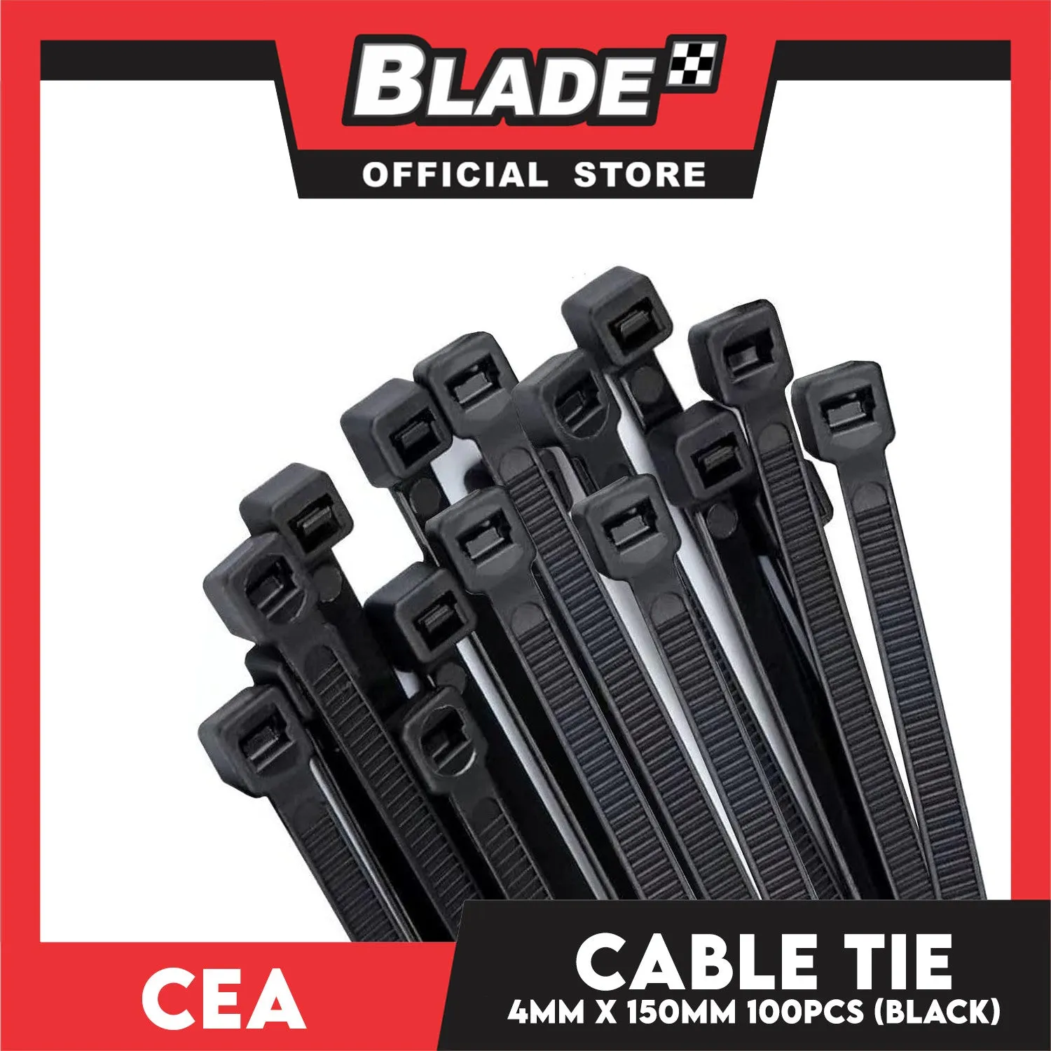 Cea Nylon Cable Tie 6 inches Black (4mm x 150mm) 100pcs/Bag