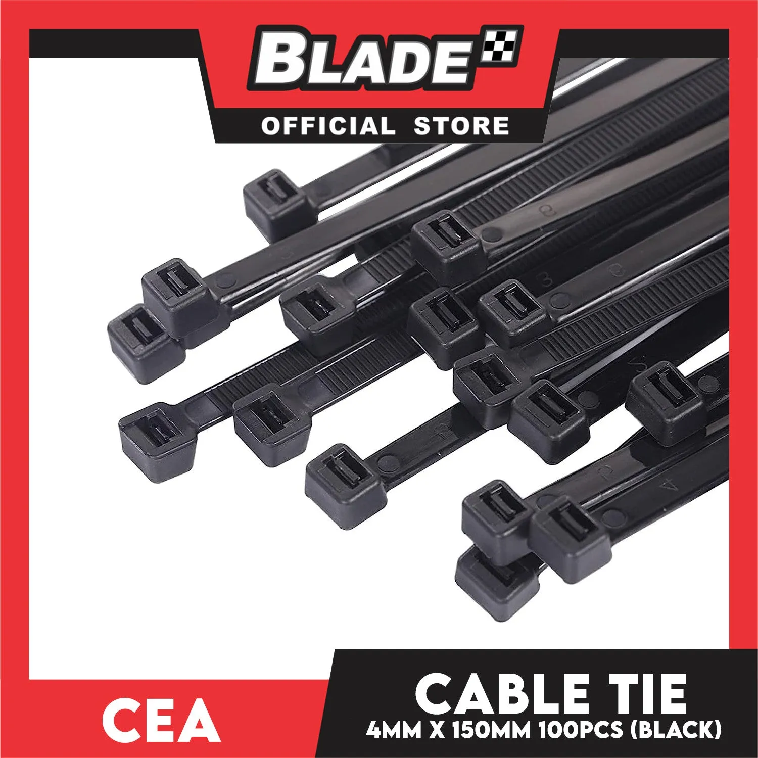 Cea Nylon Cable Tie 6 inches Black (4mm x 150mm) 100pcs/Bag