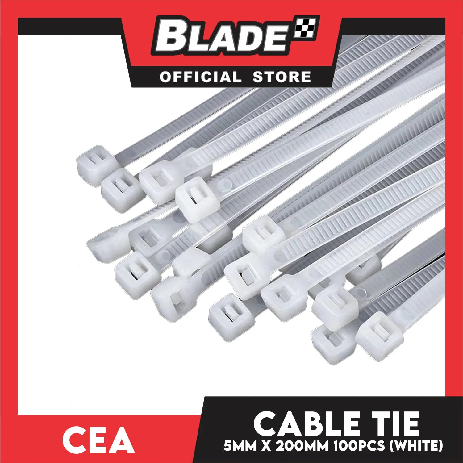Cea Nylon Cable Tie 8 inches White (5mm x 200mm) 100pcs/Bag