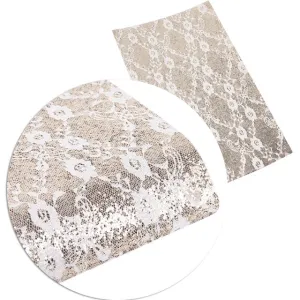 Champagne Gold Lace ~ Faux Leather Craft Sheets