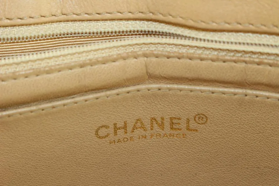 Chanel Beige x Brown Bicolor Shopper Canvas x Leather 12ck712s