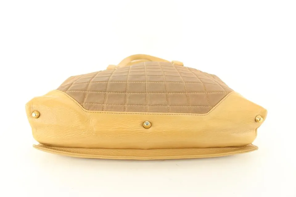 Chanel Beige x Brown Bicolor Shopper Canvas x Leather 12ck712s