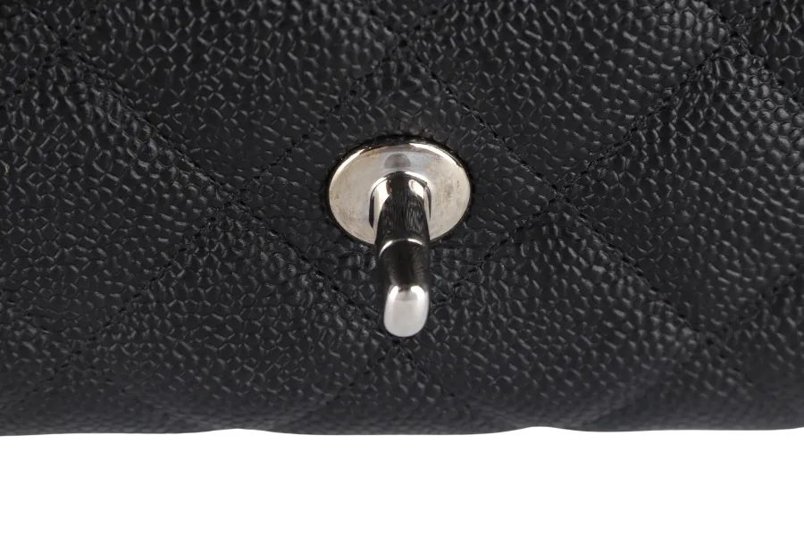 CHANEL CLASSIC JUMBO (1317xxxx ) BLACK CAVIAR SILVER HARDWARE WITH CARD AND DUST COVER