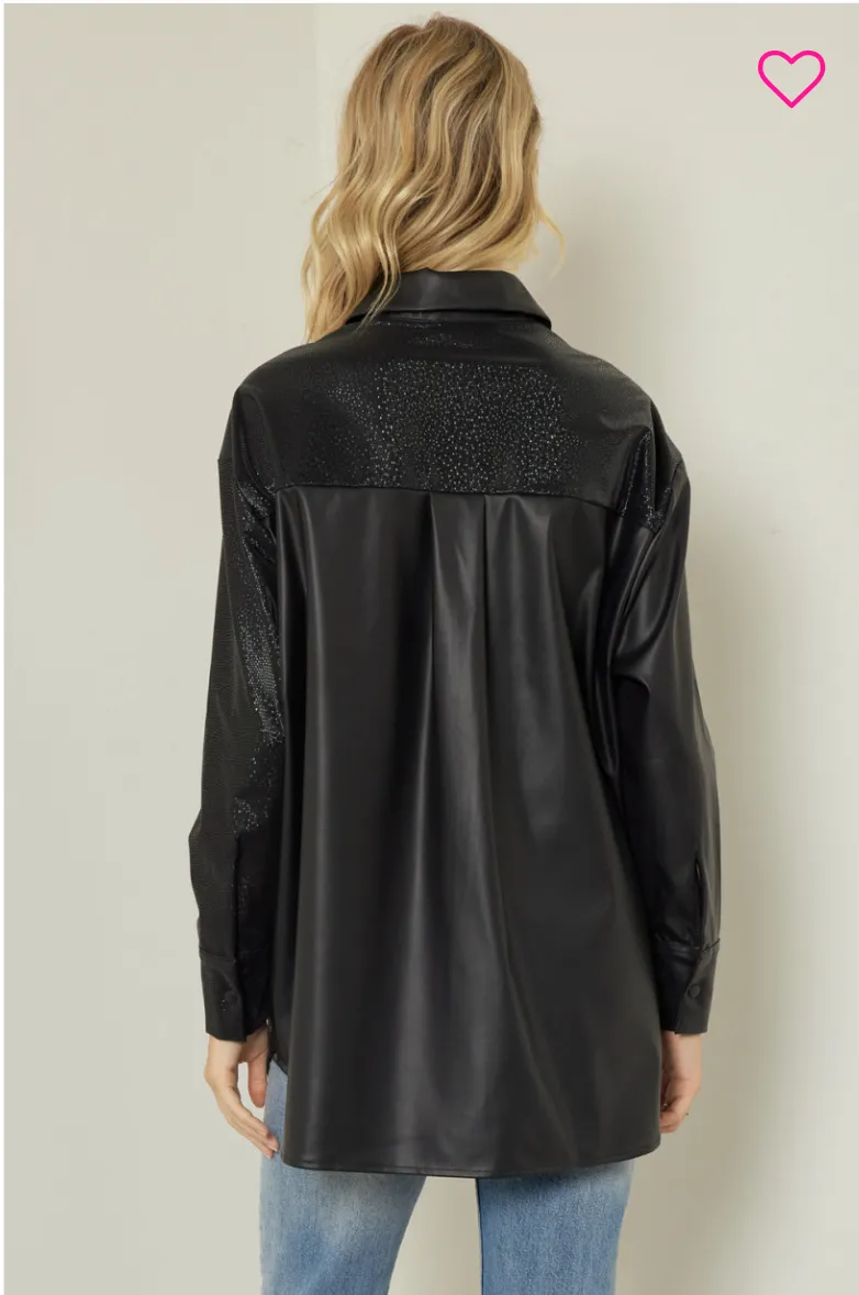 Check This Out Faux Leather Shacket