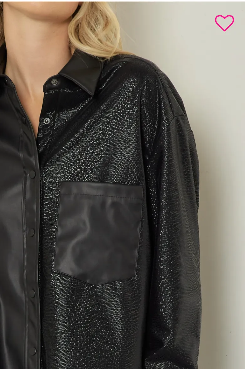 Check This Out Faux Leather Shacket