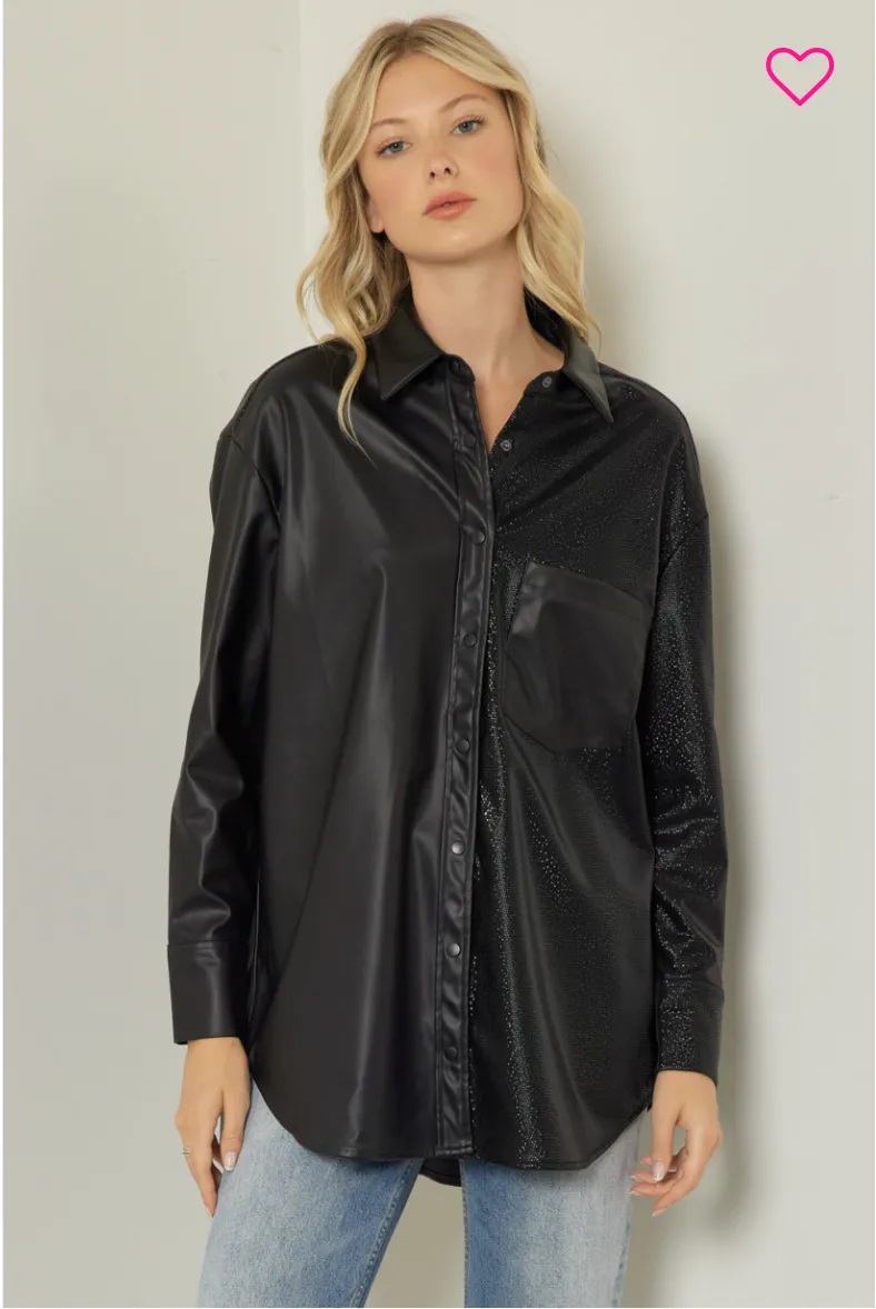 Check This Out Faux Leather Shacket
