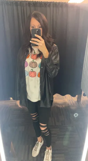 Check This Out Faux Leather Shacket