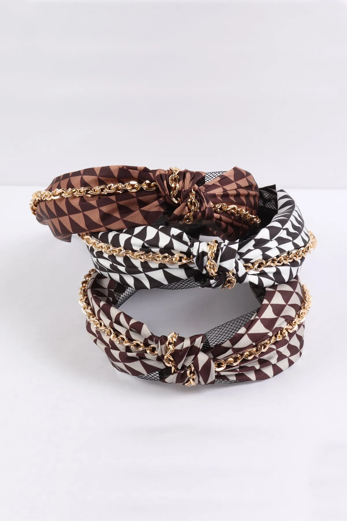 CHEVRON PATTERN WITH CHAIN KNOT HEADBAND