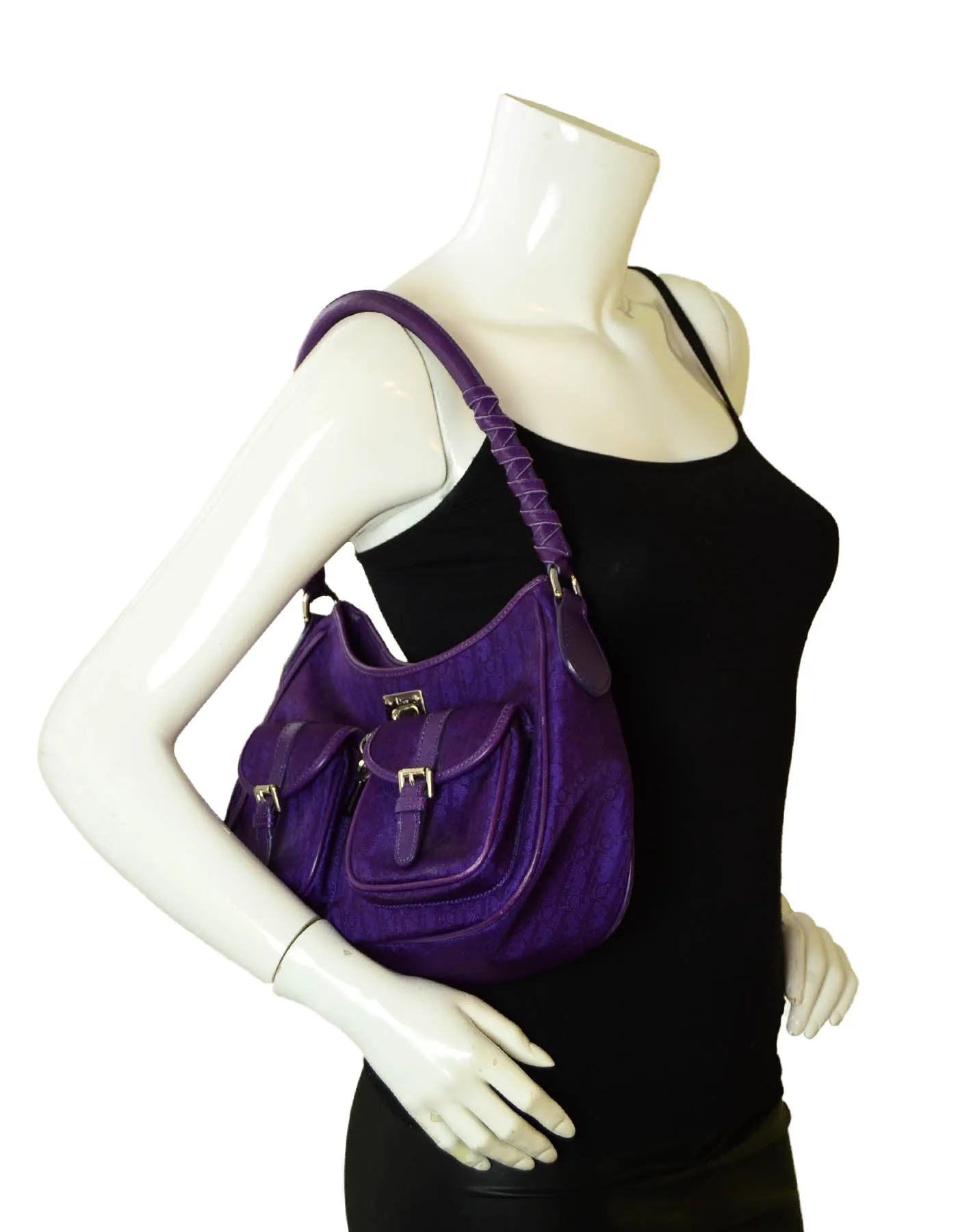 Christian Dior Vintage Purple Monogram Shoulder Bag