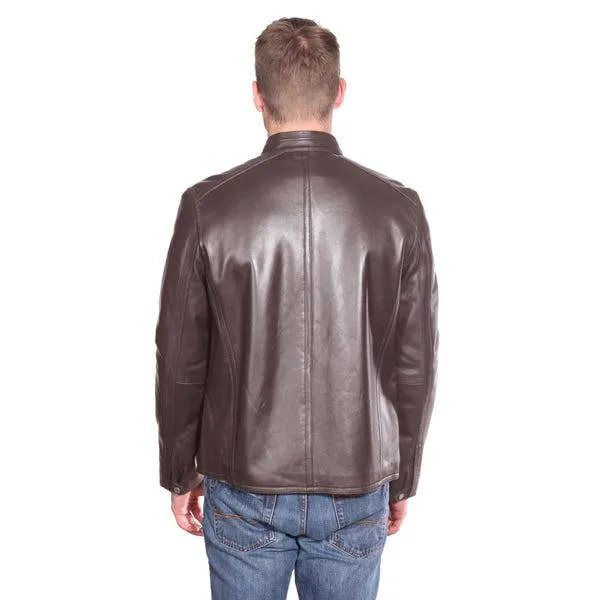 Christian NY Men's Stanton Leather Moto Jacket