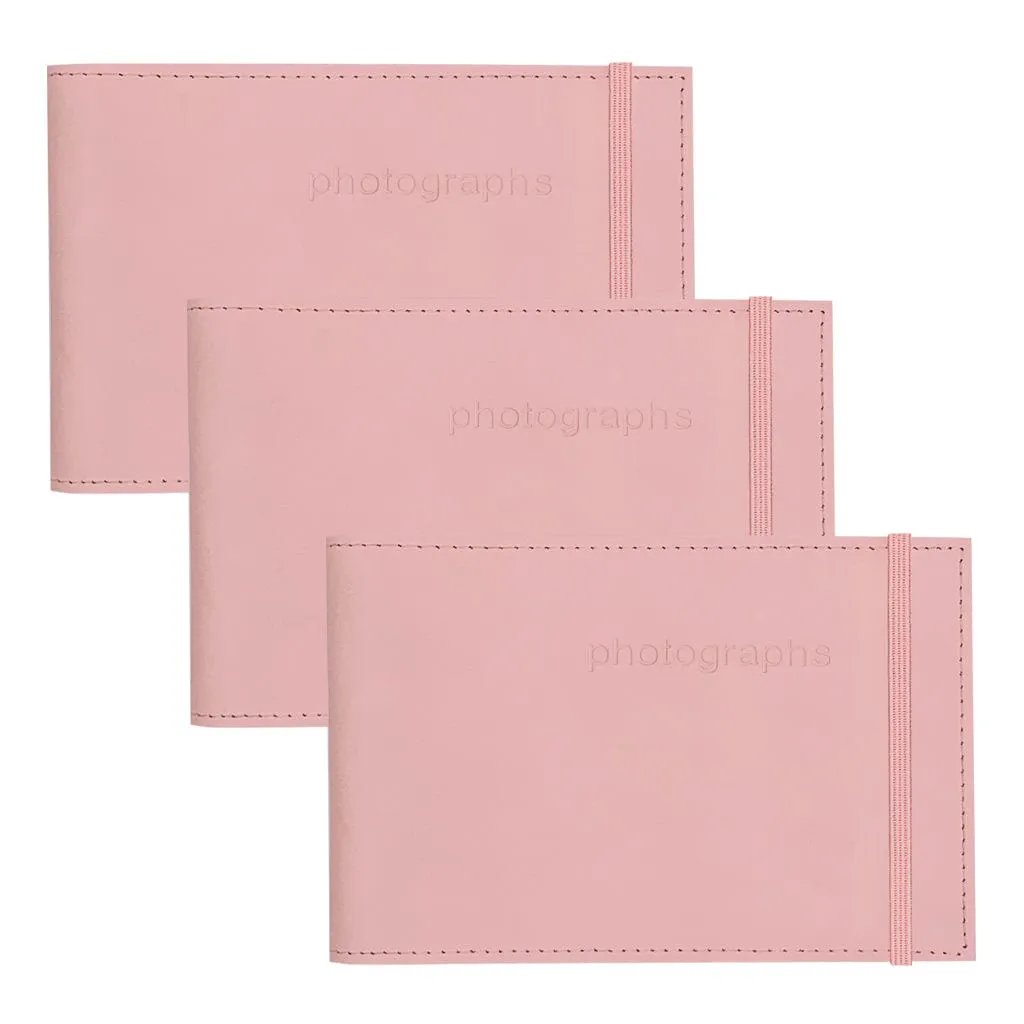 Citi Leather Baby Pink Pocket Photo Wallet - 3 Pack Bundle