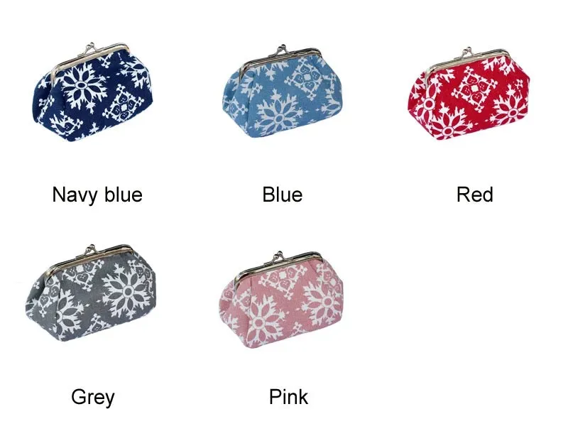 Clamshell Coin Purse Wallet - Snowflake