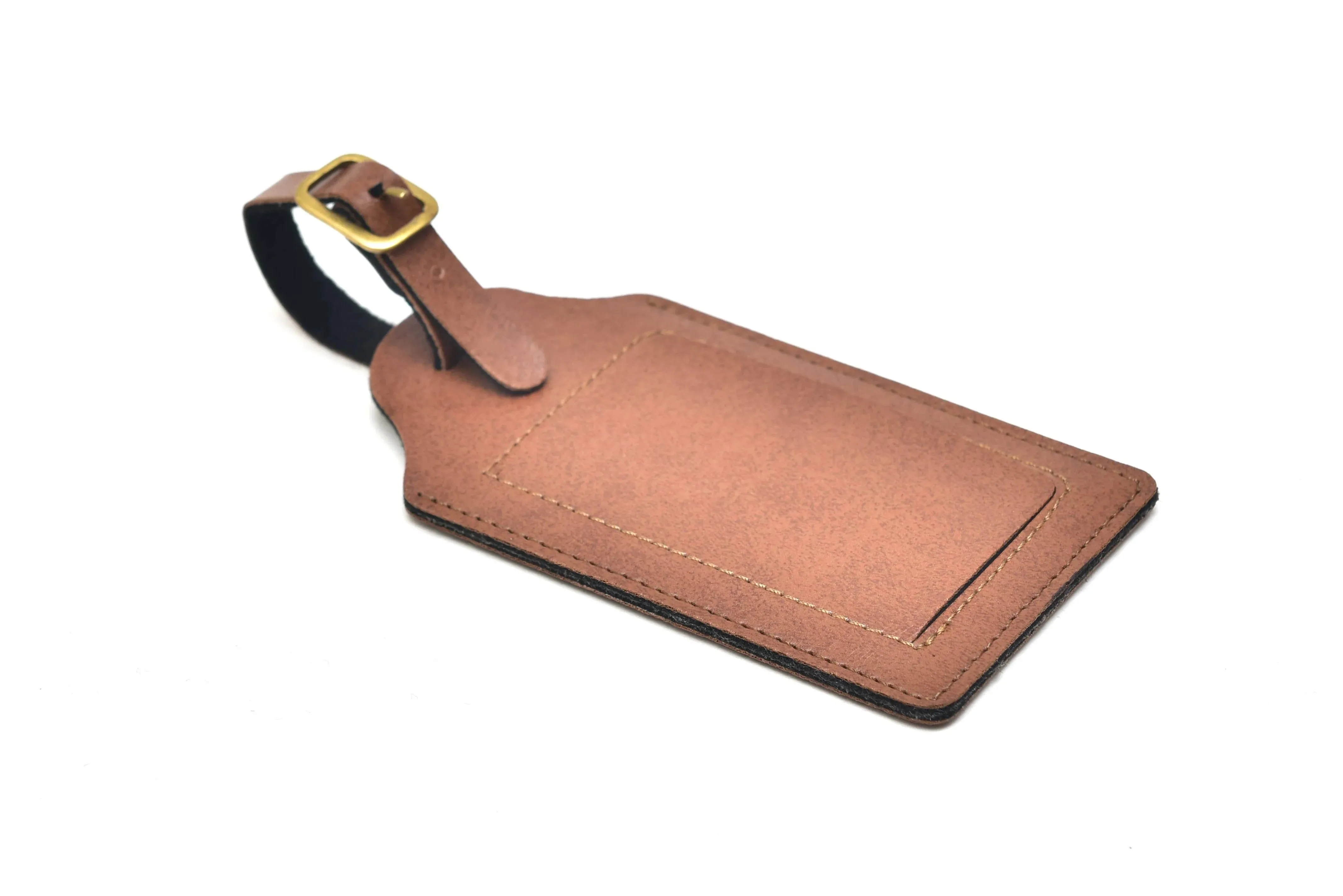 Classy Leather Customized Luggage Tag (Tan)