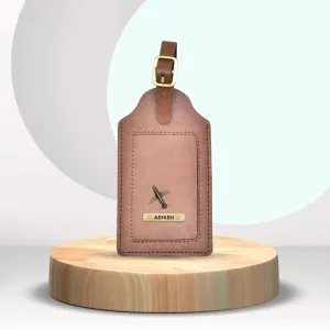 Classy Leather Customized Luggage Tag (Tan)