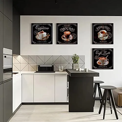 Coffee Canvas Print Wall Art - 4 Panels