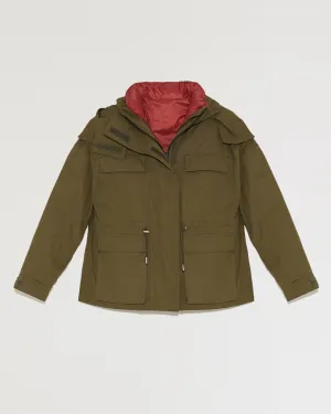 Convertible padded jacket in cotton and nylon