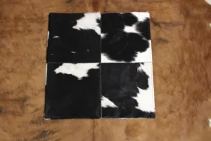 CopBlack & White Cowhide Pillow Cover 20"x20" - Two-Sided Cowhide Pillow