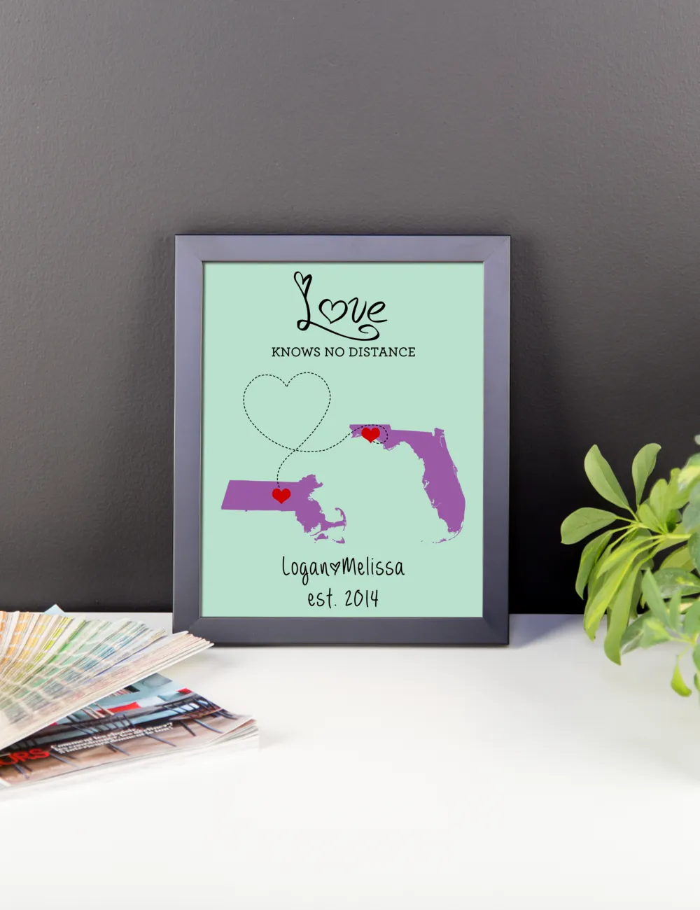 Couples Gift - Long Distance Relationship Love Map