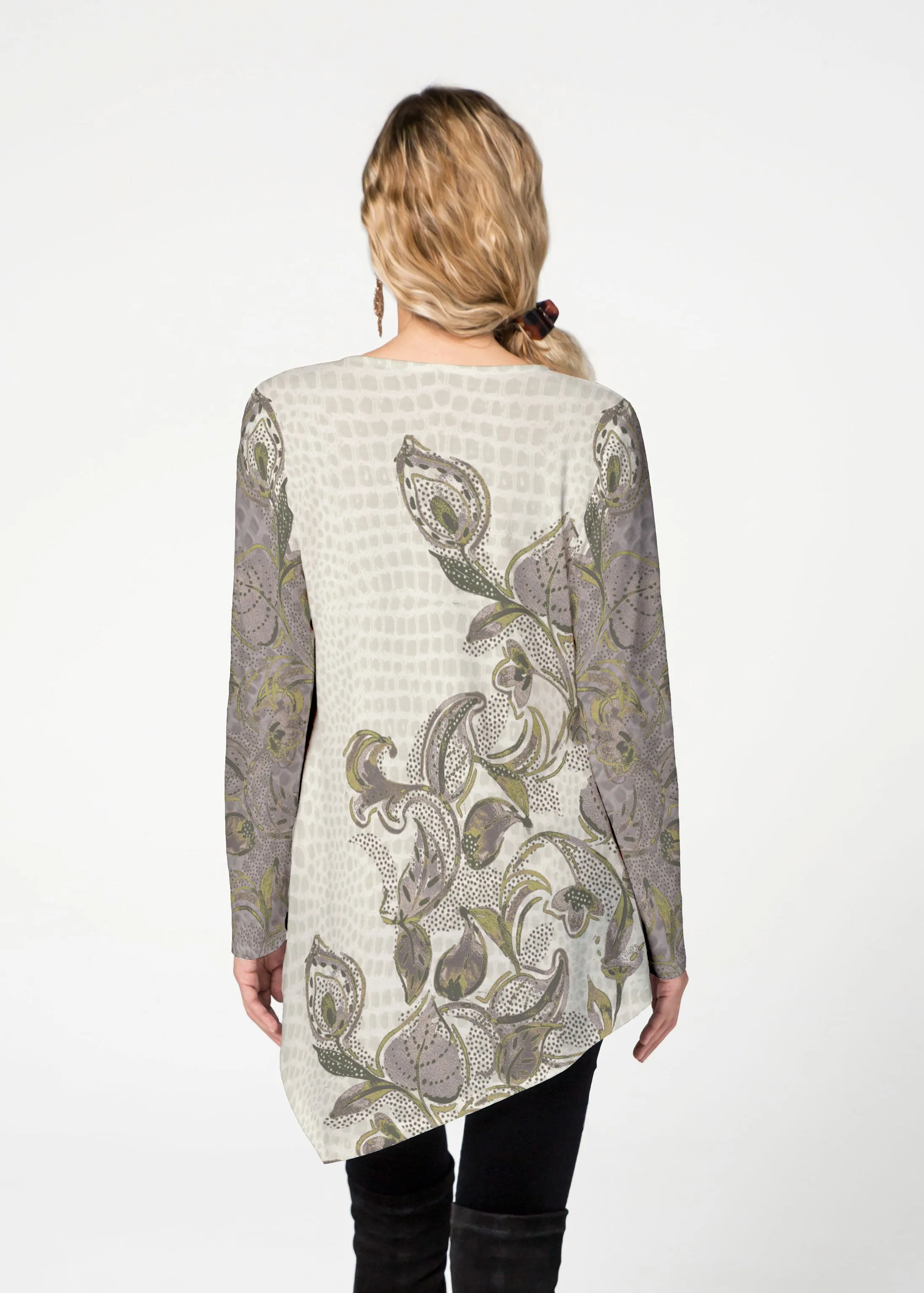 Crocodile Vine (8066) ~ Asymmetrical French Terry Tunic