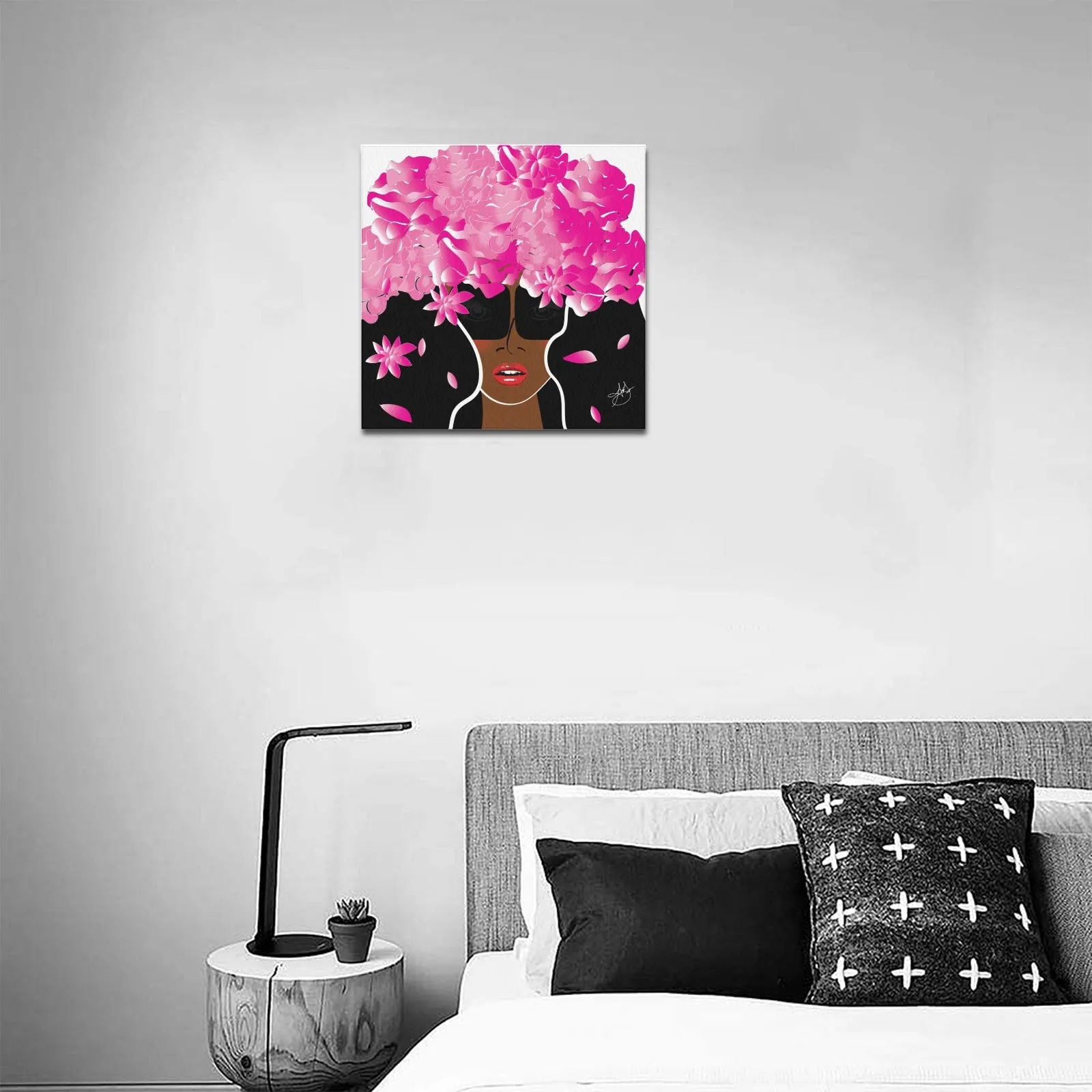 Custom Order - Cocoa Peony Office Print Canvas Print 16"x16"