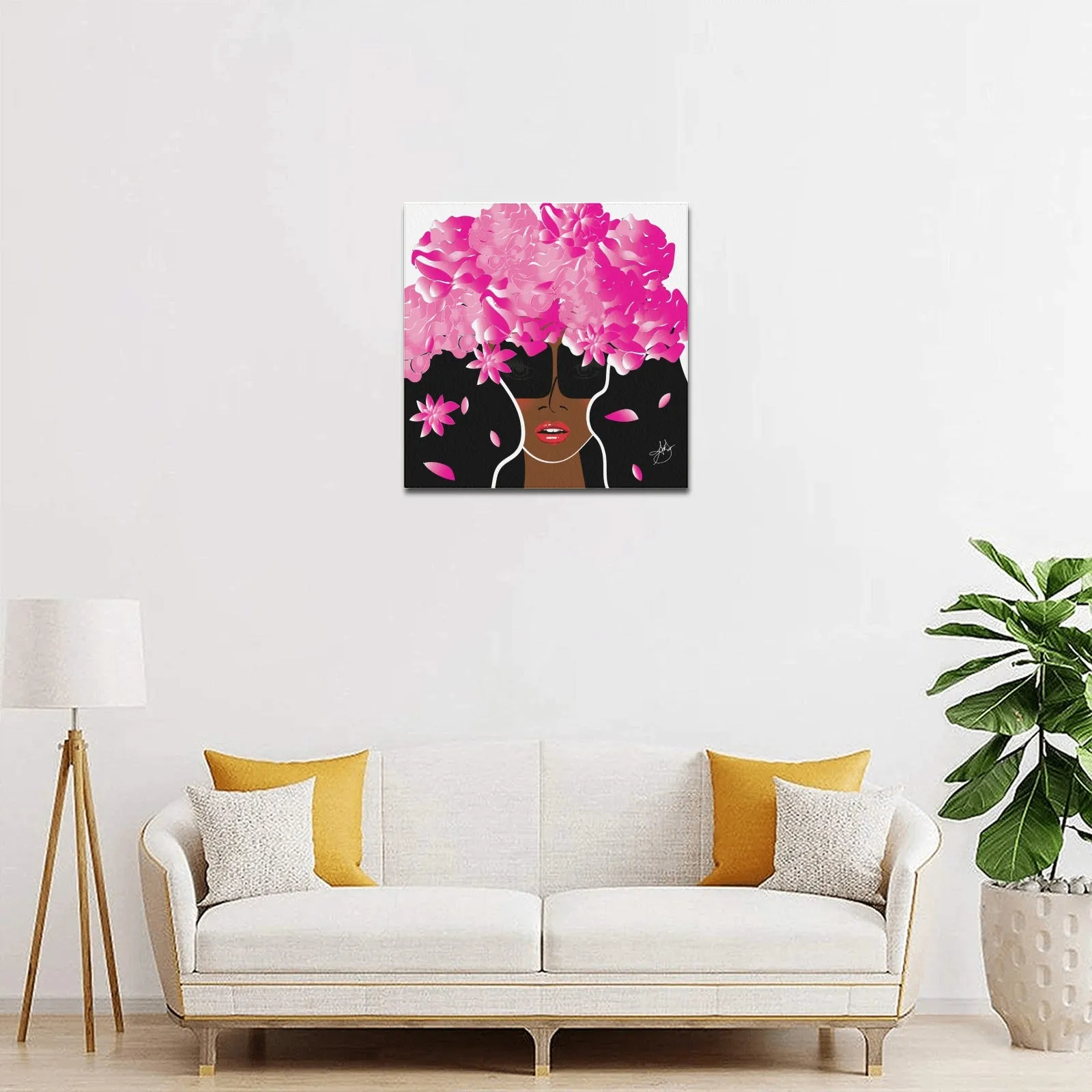 Custom Order - Cocoa Peony Office Print Canvas Print 16"x16"