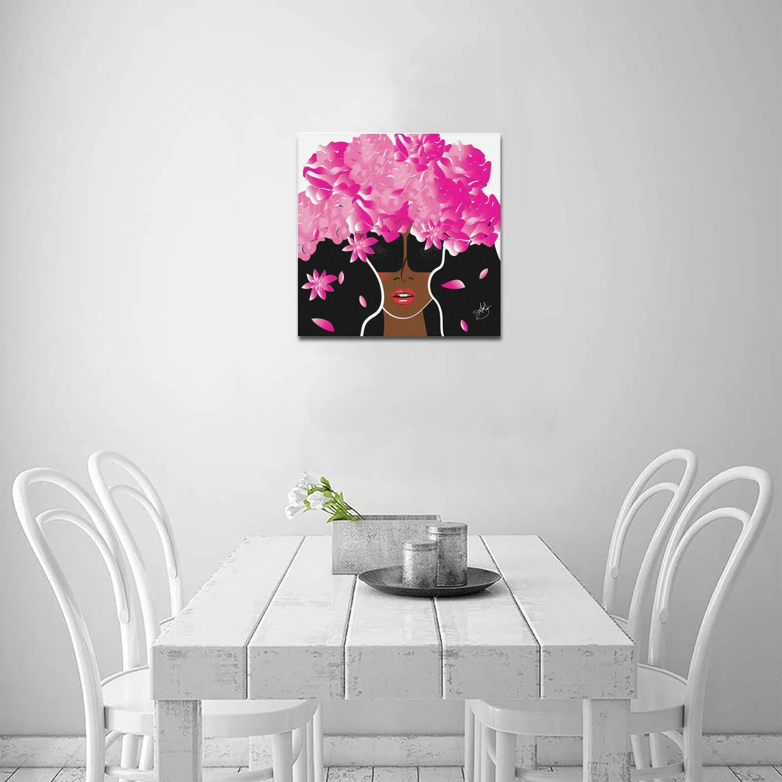 Custom Order - Cocoa Peony Office Print Canvas Print 16"x16"