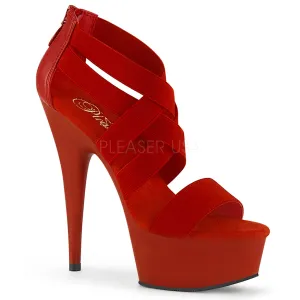 DELIGHT-669  Red Elastic Band-Faux Leather/Red Matte