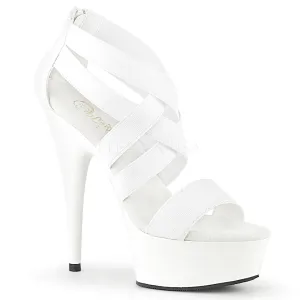 DELIGHT-669  White Elastic Band-Faux Leather/White