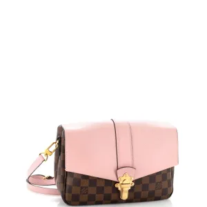 Designer Clapton Handbag Damier and Leather PM