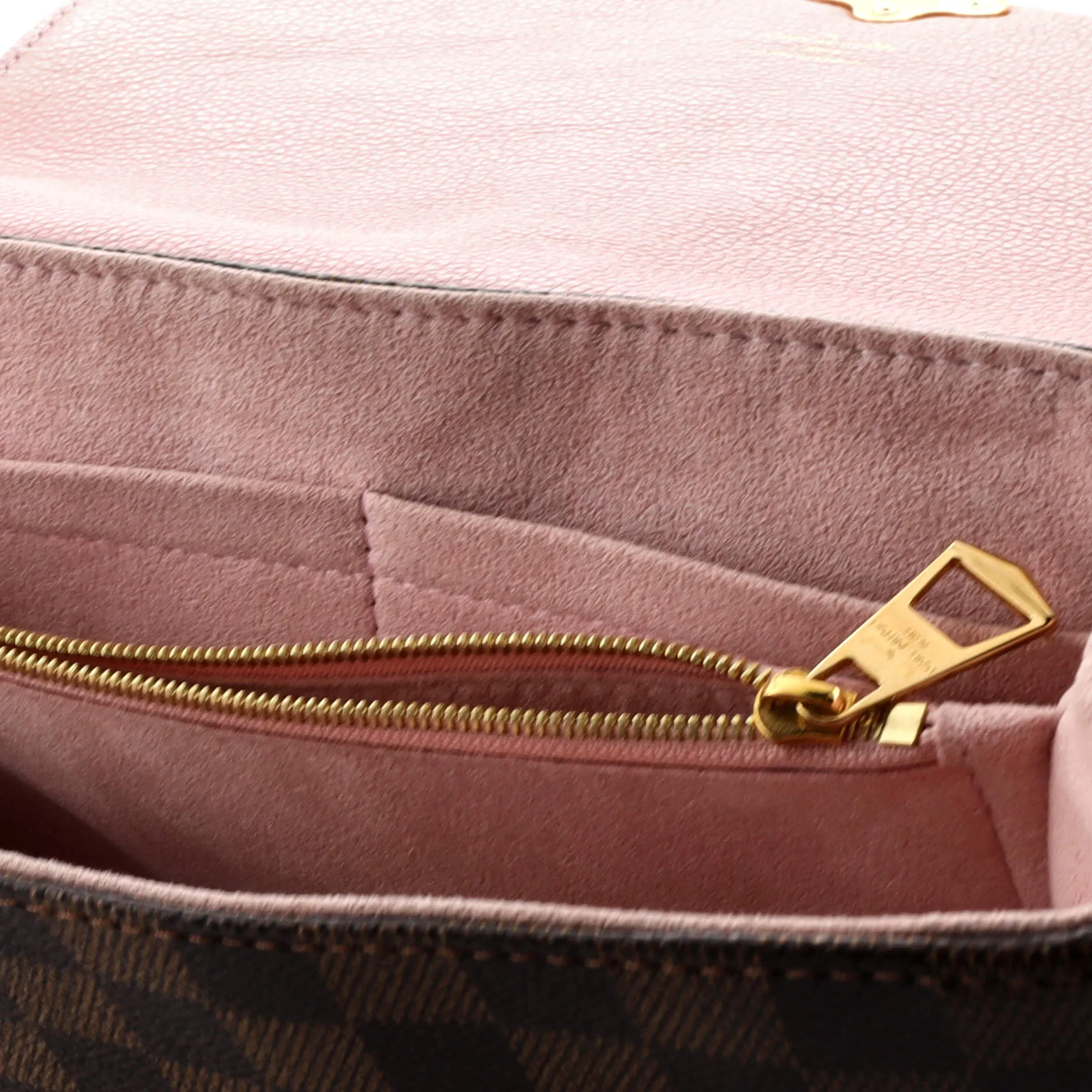 Designer Clapton Handbag Damier and Leather PM