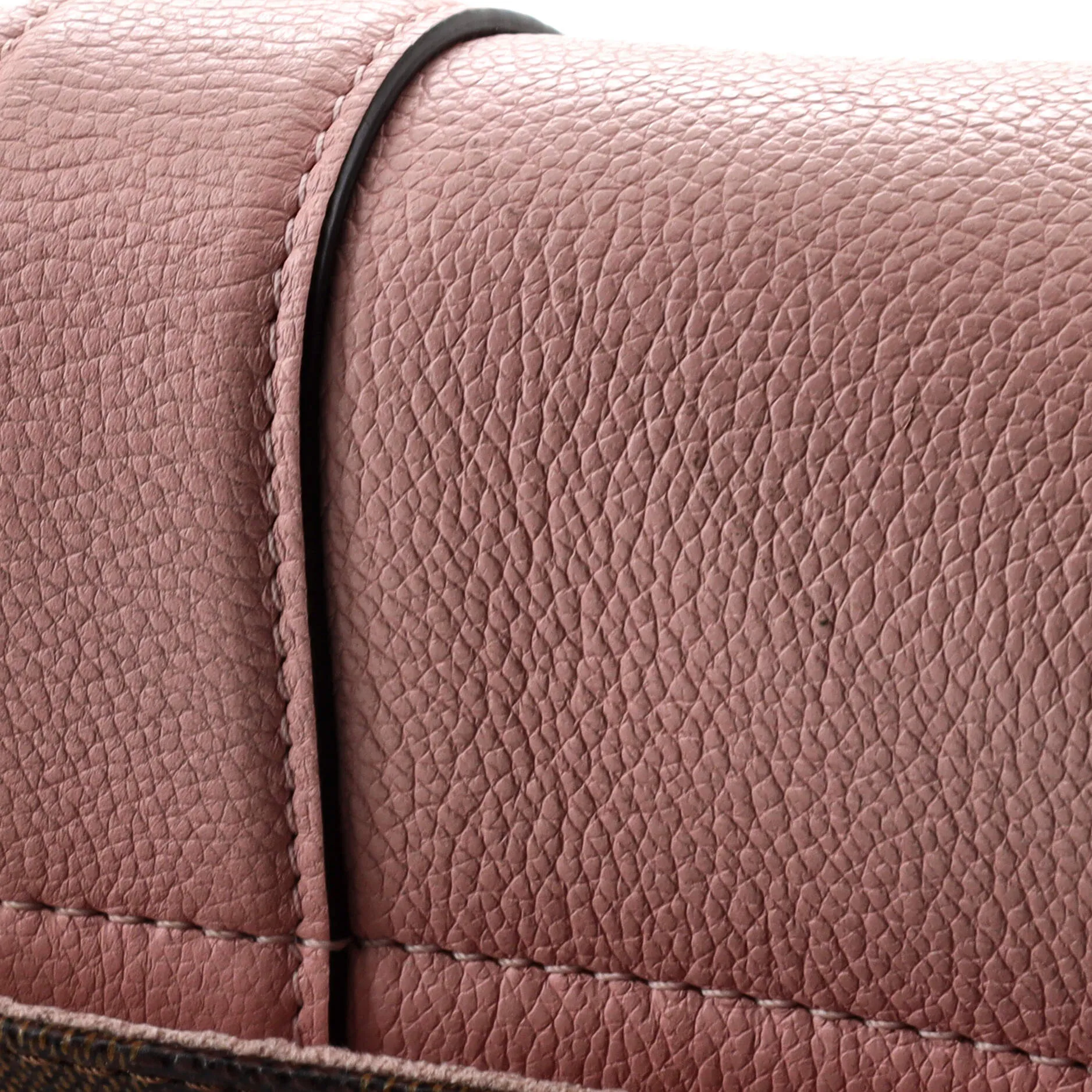 Designer Clapton Handbag Damier and Leather PM