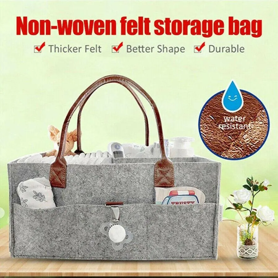 Diaper Caddy Nursery Storage Baby Organizer Basket Nappy Bin Infant Wipes Bag